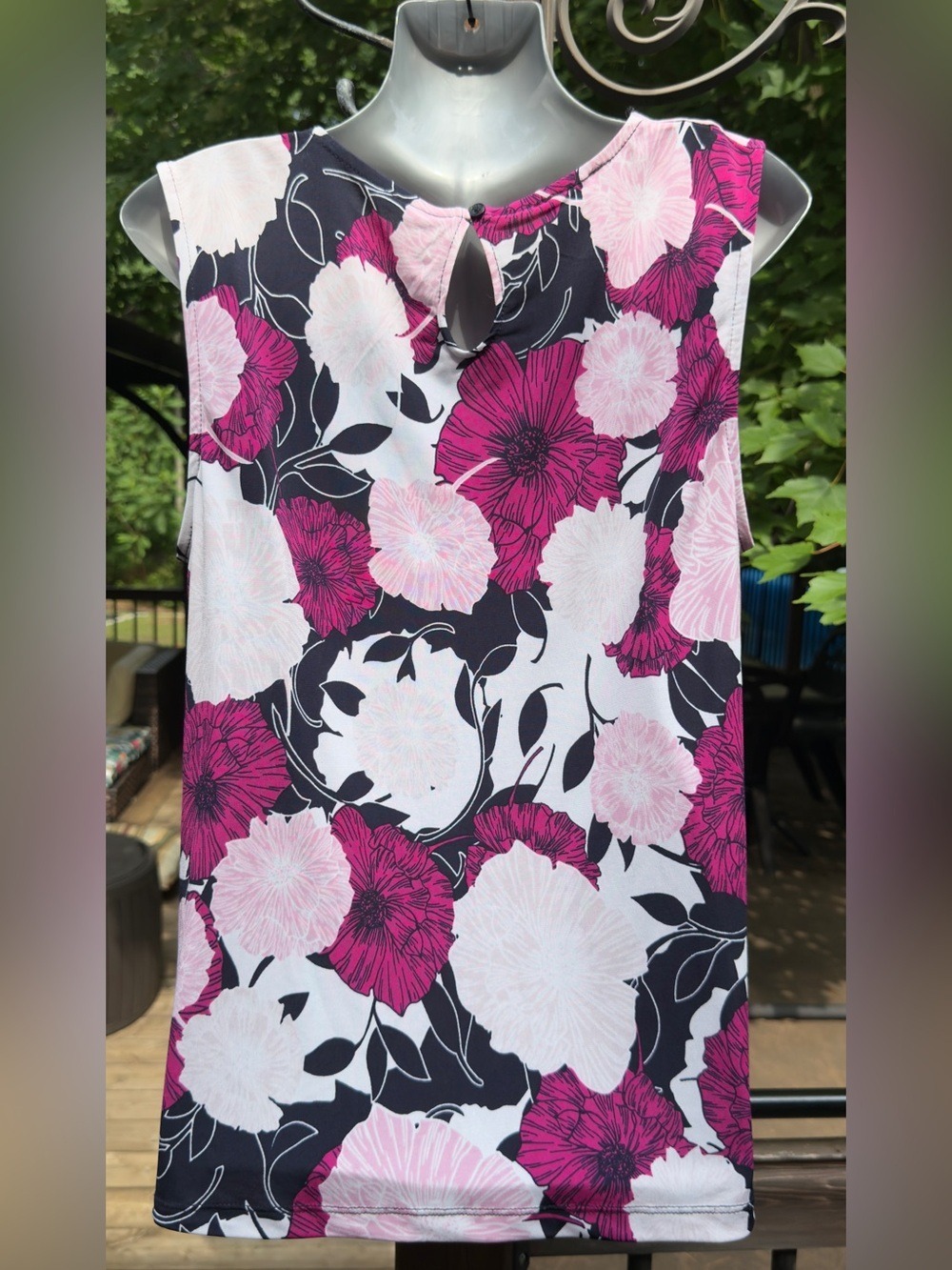 • 🌸 Jones New York Signature Floral Sleeveless Top | Size Large - Picture 6 of 10